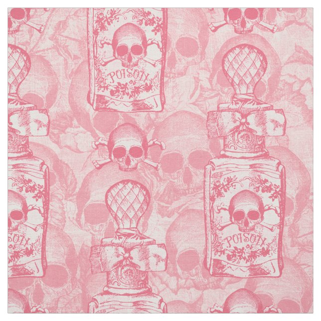 Pretty Pink Poison Bottle Fabric (Swatch)