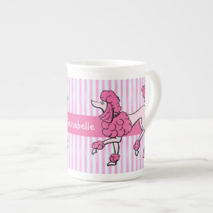Pretty Pink Poodles Personalize Bone China Mug