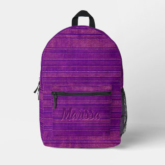 Pretty Pink Purple Distressed Watercolor Pattern Printed Backpack