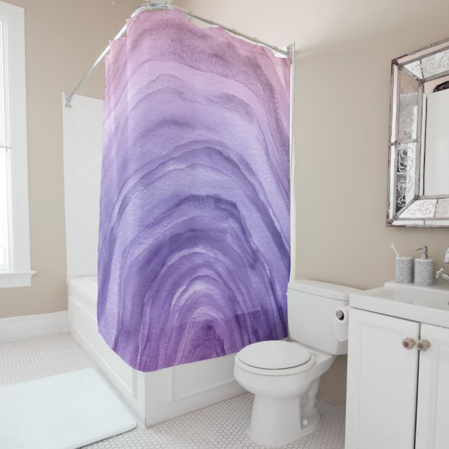 Pretty Pink Purple Ombre Agate Watercolor Pattern (In Situ)