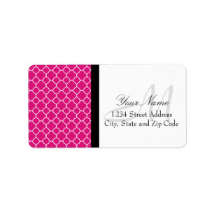 Pretty Pink Quatrefoil Pattern Label