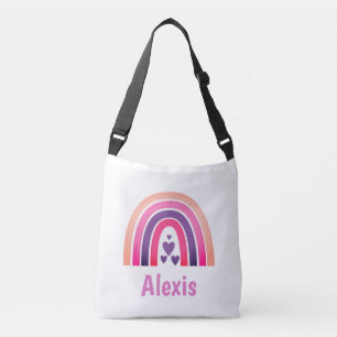 Pretty Pink Rainbow Personalized Crossbody Bag