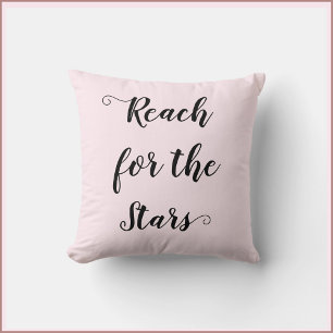 Pretty Pink Reach for the Stars Throw Pillow
