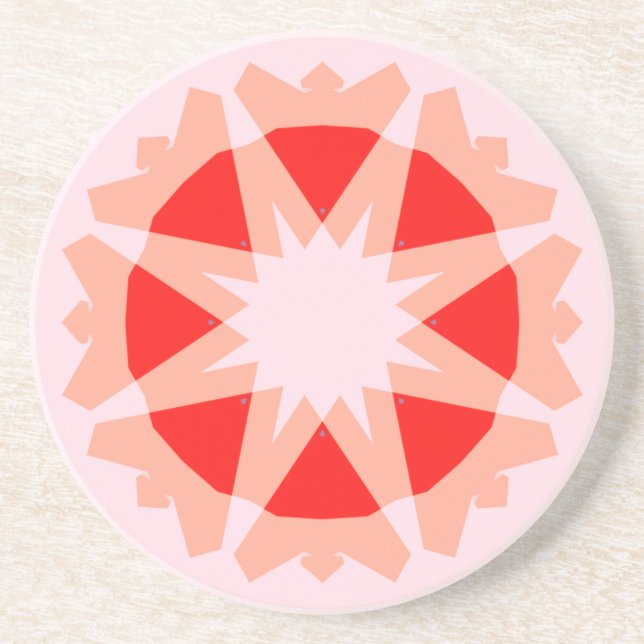 Pretty Pink Red Whimsical Fun Star Dopamine Decor  Coaster (Front)