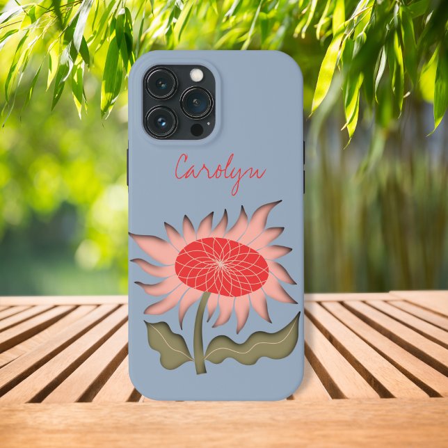 Pretty Pink Retro 3D Sunflower  Case-Mate iPhone Case (Creator Uploaded)