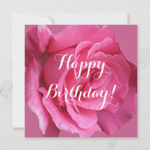 Pretty pink rose floral customizable Angela name Holiday Card