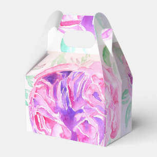 Pretty Pink Rose Floral Wedding Cake Favour Box