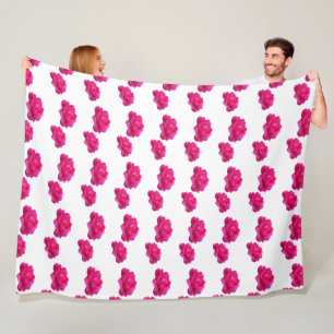 pretty pink rose flowers photo art fleece blanket