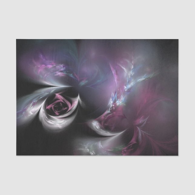 Pretty Pink Rose Fractal Tissue Paper (Front)