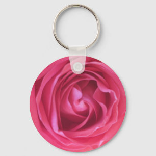 Pretty Pink Rose Keychain