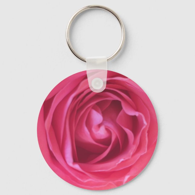 Pretty Pink Rose Keychain (Front)