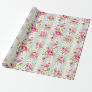 Pretty Pink Rose Pattern Wrapping Paper