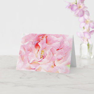 Pretty Pink Rose Petals Abstract Art Note Card