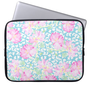 Pretty Pink Roses and Butterflies Laptop Sleeve