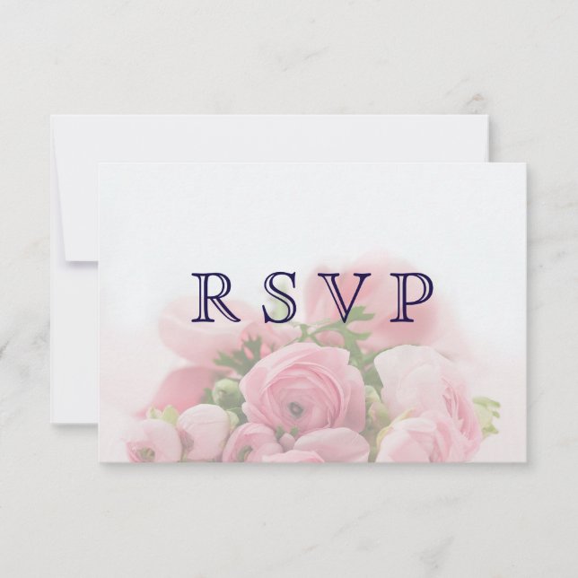 Pretty Pink Roses Bouquet RSVP Card (Front)