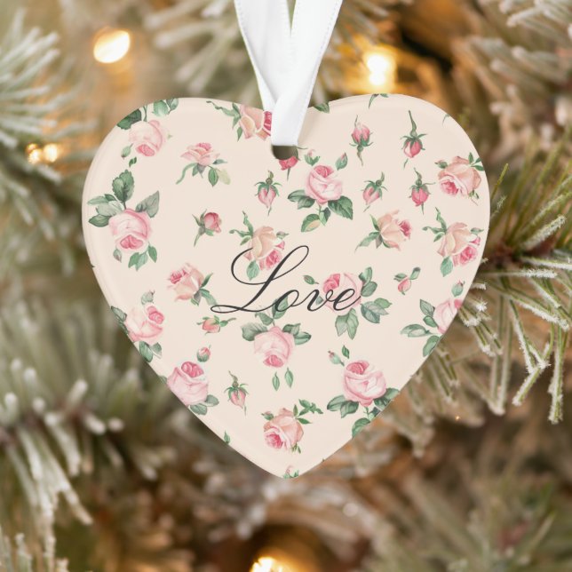 Pretty Pink Roses Floral Christmas (Arbre)