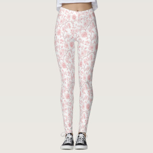 Pretty Pink Roses Floral Leggings