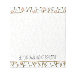 Pretty Pink Roses Floral Notepad