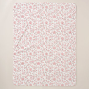 Pretty Pink Roses Floral Sherpa Blanket
