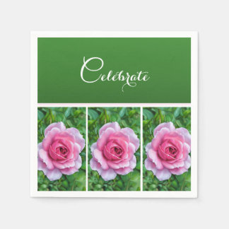 Pretty Pink Roses in a Row - Paper Napkin