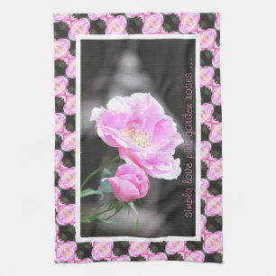 Pretty Pink Roses Kitchen Towel