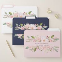 Pretty Pink Roses on Blush, Navy Blue, and White