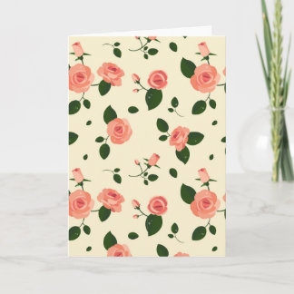 Pretty Pink Roses Pastel Pink Pattern Card