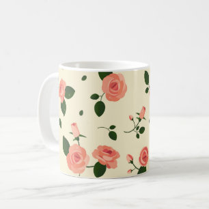 Pretty Pink Roses Pastel Pink Pattern Coffee Mug