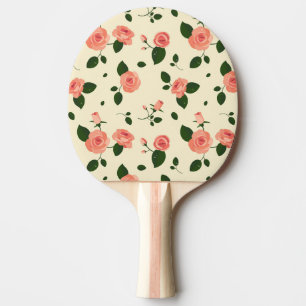 Pretty Pink Roses Pastel Pink Pattern Ping Pong Paddle