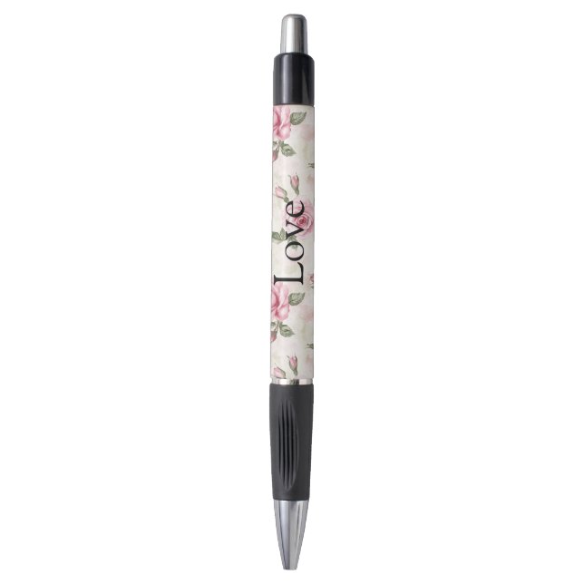 Pretty Pink Roses Pen (Front Vertical)