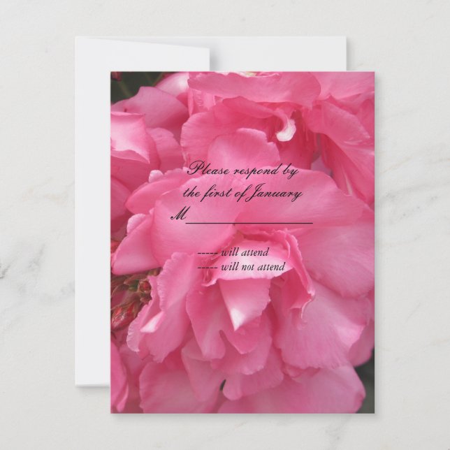 Pretty Pink Roses RSVP Reply Card (Front)