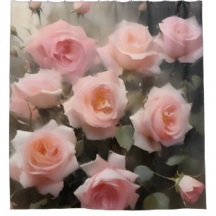 Pretty pink roses watercolor painting