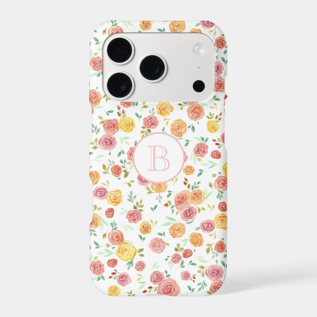Pretty Pink Roses with Monogram (Back)
