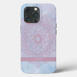Pretty Pink Sacred Lotus Flower Blossom Mandala iPhone 13 Pro Case