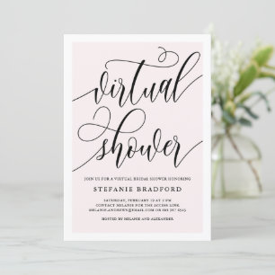 Pretty Pink Script Virtual Shower Bridal Shower Invitation