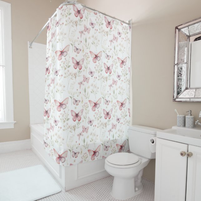 Pretty Pink  Shabby Chic  Butterfly Pattern  (In Situ)