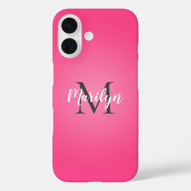 Pretty pink shaded, your name and intial Case-Mate iPhone case (Back)