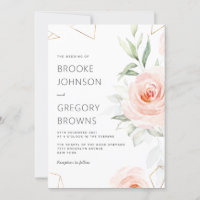 Pretty Pink Shades of Blush Geometric Wedding