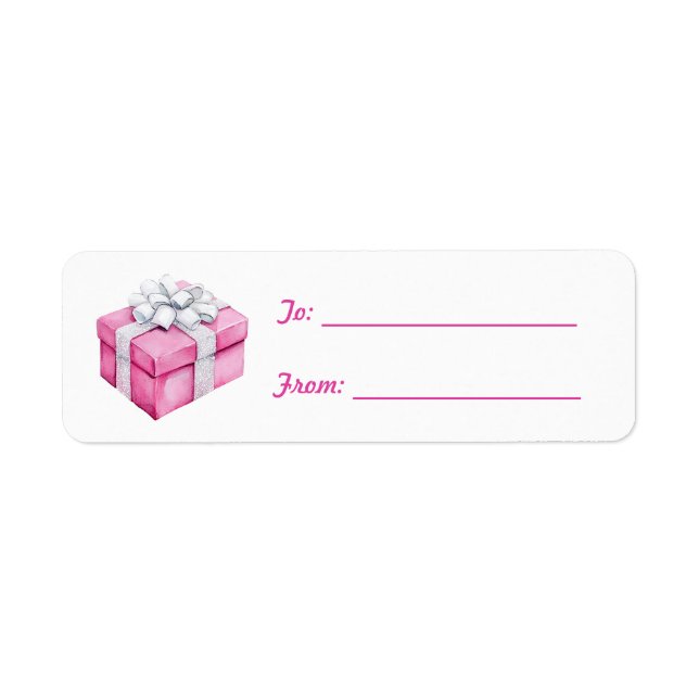 Pretty Pink Silver Bow Gift Christmas (Devant)