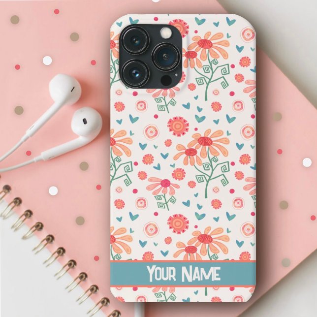Pretty Pink Spring  Flowers Pattern Inspirivity  iPhone Case (Creator Uploaded)