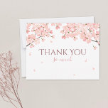 Pretty Pink Spring Sakura Japanese Cherry Blossoms Thank You Card<br><div class="desc">This petite thank you flat card has a pretty, delicate sakura cherry blossom motif on the front with blossoms blowing in the breeze. You can customize it in various ways to suit your taste. Change 'Thank You' to 'Love and Thanks' and delete 'so much' beneath it, for example. You can...</div>