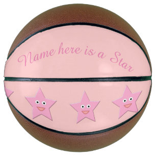 Pretty Pink Star Custom Basketballs