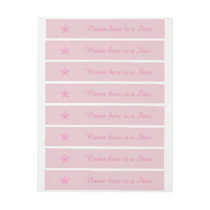 Pretty Pink Star Custom Labels