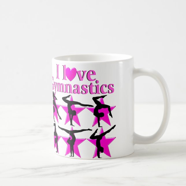PRETTY PINK STAR GYMNAST COFFEE MUG (Right)