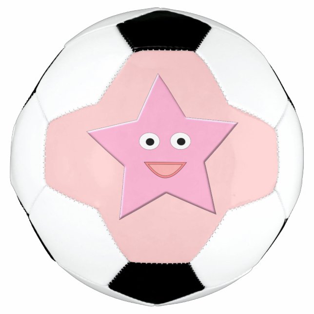 Pretty Pink Star Soccer Ball (Front)