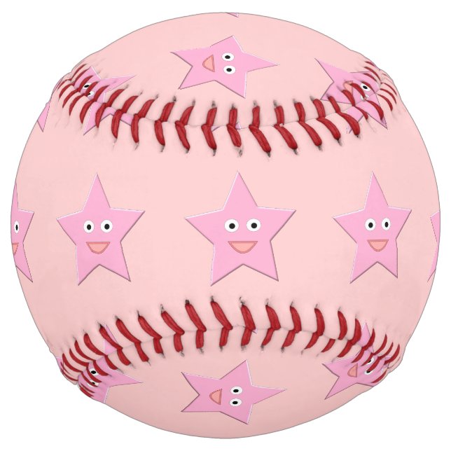 Pretty Pink Star Softball (Front)