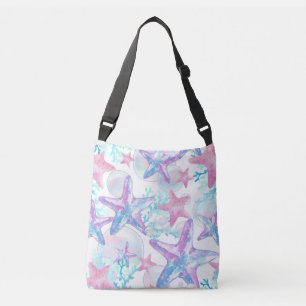 Pretty Pink Starfish Pattern Crossbody Bag