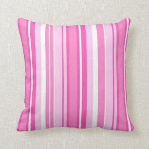 Pretty Pink Stripes Decorative Pillow