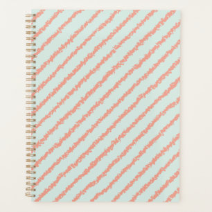 Pretty Pink Stripes Pastel Blue Planner