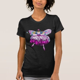 Pretty Pink Sugar Plum Fairy Faux Jewel T-Shirt